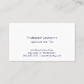 Weiße Kaninchen Letterpess Art Visitenkarte (Rückseite)