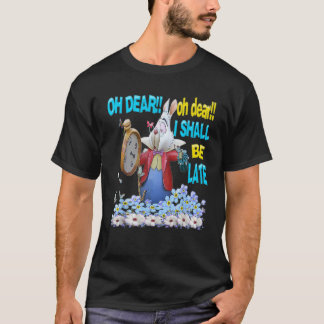 Weiße Kaninchen Männer Frauen Kinder Alice im Wund T-Shirt