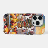 Weiße Kaninchen mit Früchte-Landschaft iPhone Hülle (Rückseite (Horizontal))