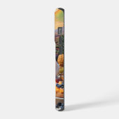 Weiße Kaninchen mit Früchte-Landschaft iPhone Hülle (Linke Seite)