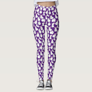 Weiße Kaninchen Muster 01.bw D-Purple Leggings