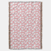 Weiße Kaninchen Muster 01.bw LPink BG Decke (Vorderseite Vertikal)