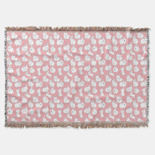Weiße Kaninchen Muster 01.bw LPink BG Decke