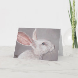 Weiße Kaninchen-Tierkunst-Grußkarte Feiertagskarte