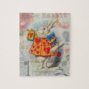 Weiße Kaninchenherzen Alice Klassiker Puzzle