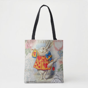 Weiße Kaninchenherzen Alice Klassiker Tasche