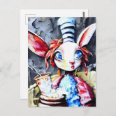 Weiße Kaninchenmatte Postkarte (Vorne/Hinten)