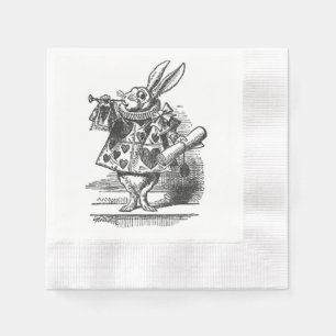 weiße Kaninchenserviette der Alicen im Wunderland Serviette