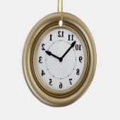Weiße Kaninchenuhr Keramik Ornament (Rechts)