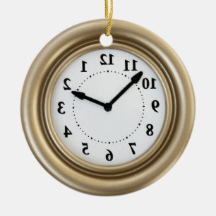 Weiße Kaninchenuhr Keramik Ornament