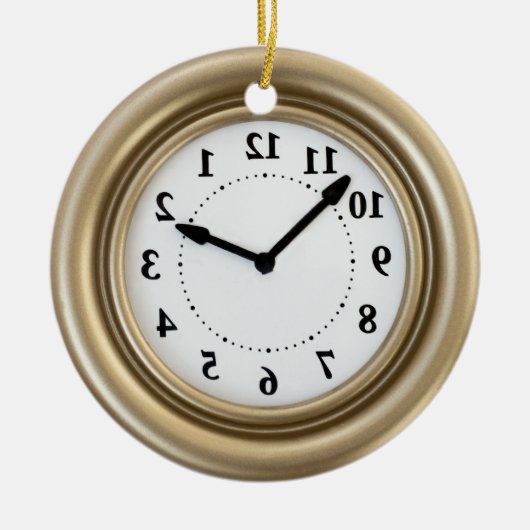 Weiße Kaninchenuhr Keramik Ornament (Vorne)