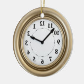 Weiße Kaninchenuhr Keramik Ornament (Links)