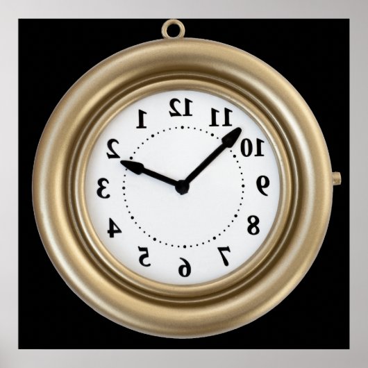 Weiße Kaninchenuhr Poster (Vorne)