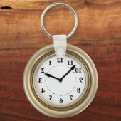 Weiße Kaninchenuhr Schlüsselanhänger (Vorderseite)