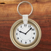Weiße Kaninchenuhr Schlüsselanhänger (Vorderseite)