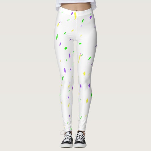 Weiße Karnevalconfetti-Leggings Leggings (Vorderseite)