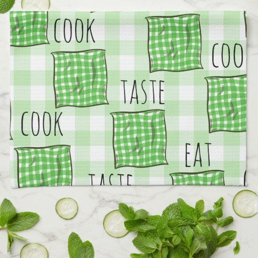 Weiße Karos Geschirrtuch (Gefaltet)