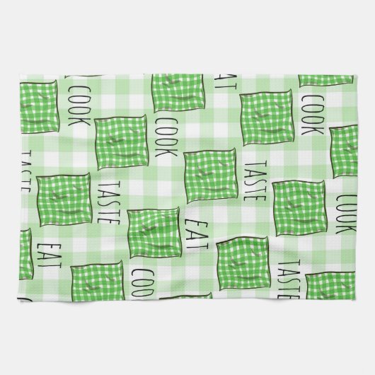 Weiße Karos Geschirrtuch (Horizontal)