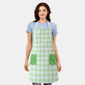 Weiße Karos Schürze (Getragen)