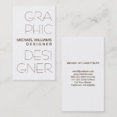 WEISSE Karte ELEGANTE EINFACHE grafische (Vorne/Hinten)