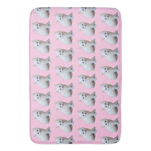 Weiße Kätzchen Badematte (Vorderseite Vertikal)