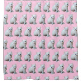 Weiße Kätzchen Duschvorhang (Vorderseite)