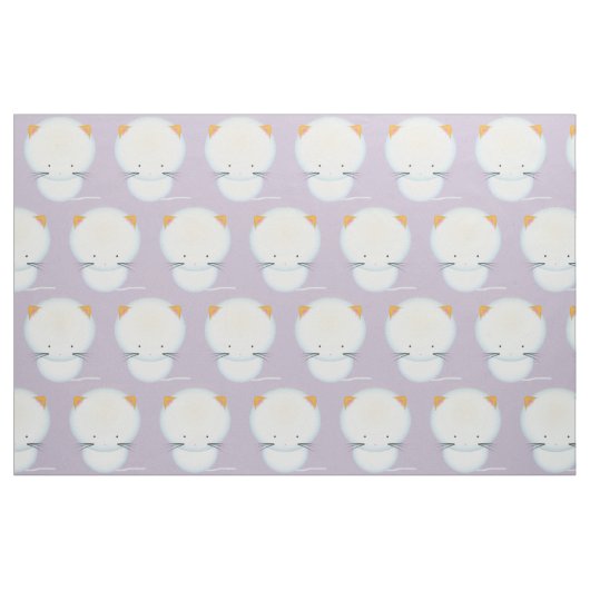Weiße Kätzchen Muster Kinderzimmer Stoff (Fat Quarter (45,7 x 55,9 cm))