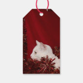 Weiße Kätzchen Weihnachten Geschenkanhänger (Rückseite)