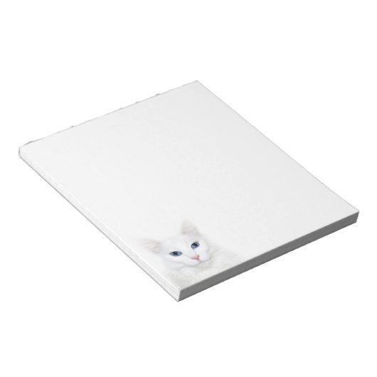 Weiße Kätzchengesicht Notizblock (angewinkelt)