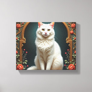 Weiße Katze 5D Diamant-Malerei-Set  Leinwanddruck