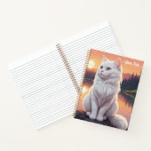 Weiße Katze am See Notizblock (Innenseite)