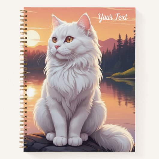Weiße Katze am See Notizblock (Vorderseite)