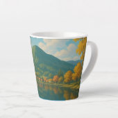 Weiße Katze am See - Tasse für Katze (Rechte Ecke)