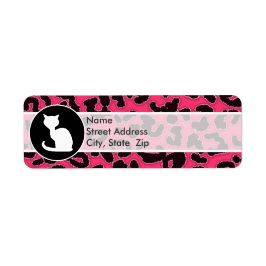 Weiße Katze auf Hot Pink Leopard drucken (Vorne)
