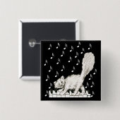 Weiße Katze auf Klaviertasten Button (Vorne & Hinten)