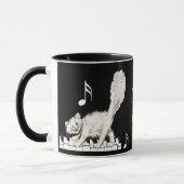 Weiße Katze auf Klaviertasten Tasse (Links)