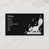 Weiße Katze auf Klaviertasten Visitenkarte (Vorderseite)