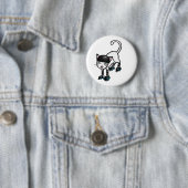 Weiße Katze auf rollerskates Button (Beispiel)