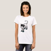 Weiße Katze auf rollerskates T-Shirt (Vorne ganz)
