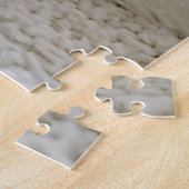 Weiße Katze auf weißem Teppich Puzzle (Seite)