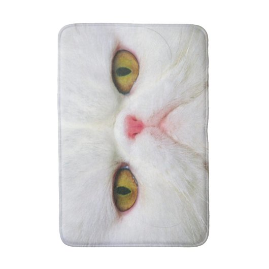 Weiße Katze Badematte (Vorderseite Vertikal)