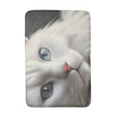 Weiße Katze Badematte (Vorderseite Vertikal)