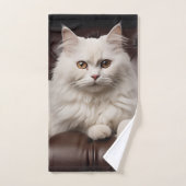 Weiße Katze Badhandtuch Set (Handtuch)
