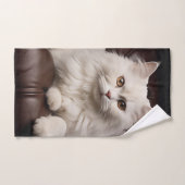 Weiße Katze Badhandtuch Set (Handtuch)