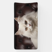 Weiße Katze Banner (Vertikal)