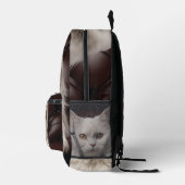 Weiße Katze Bedruckter Rucksack (Rechts)