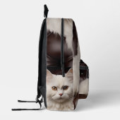 Weiße Katze Bedruckter Rucksack (Links)