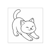 Weiße Katze beim Strecken Gummistempel (Prägung)