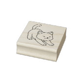 Weiße Katze beim Strecken Gummistempel (Stempel)