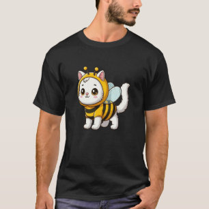 Weiße Katze Biene Haustier Lustiges Tier T-Shirt
